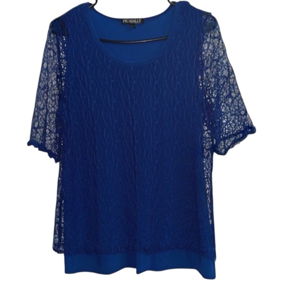 🌹PICADILLY BLUE BLOUSE - Picture 1 of 6